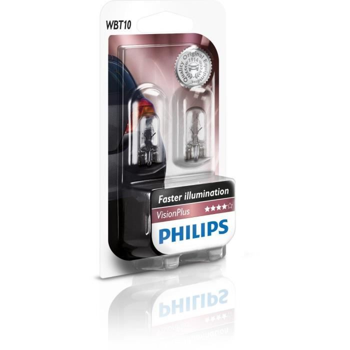 PHILIPS Ampoules T10 12V 6W - x2