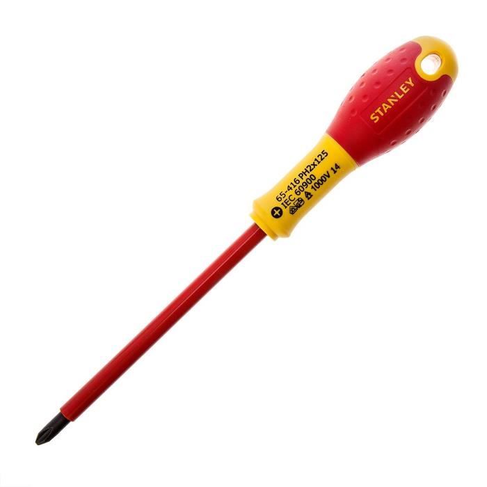STANLEY Tournevis pour électriciens 1000V PH 2x125 croix