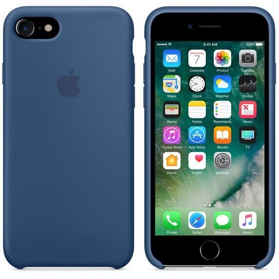 coque iphone 8 apple silicone bleu