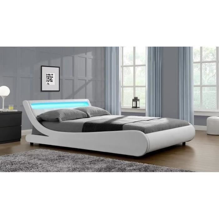 mercure lit adulte contemporain simili blanc s o trouver loffre lit 160x200 avec led - Lit 160x200 Avec Led mercure lit adulte contemporain simili blanc s o trouver loffre lit 160x200 avec led - Lit 160x200 Avec Led