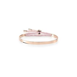 MATY Bracelet jonc plaqué or rose cordon rose