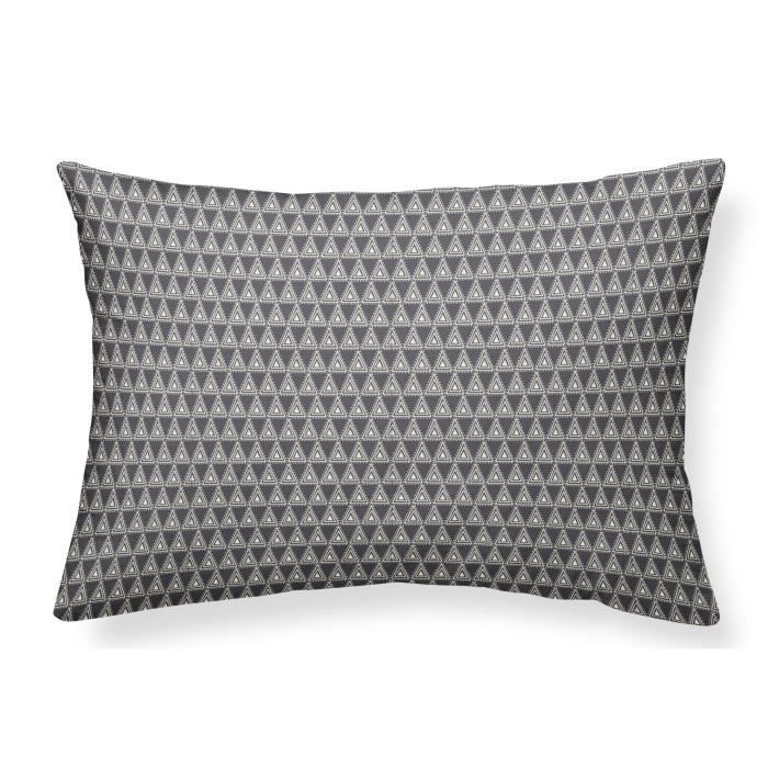 TODAY Coussin en velours Hippie Chic - Motif : triangles - 30x50 cm - Bleu
