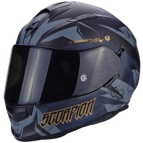 SCORPION Casque Integral Exo 510 Cipher Noir Mat Or