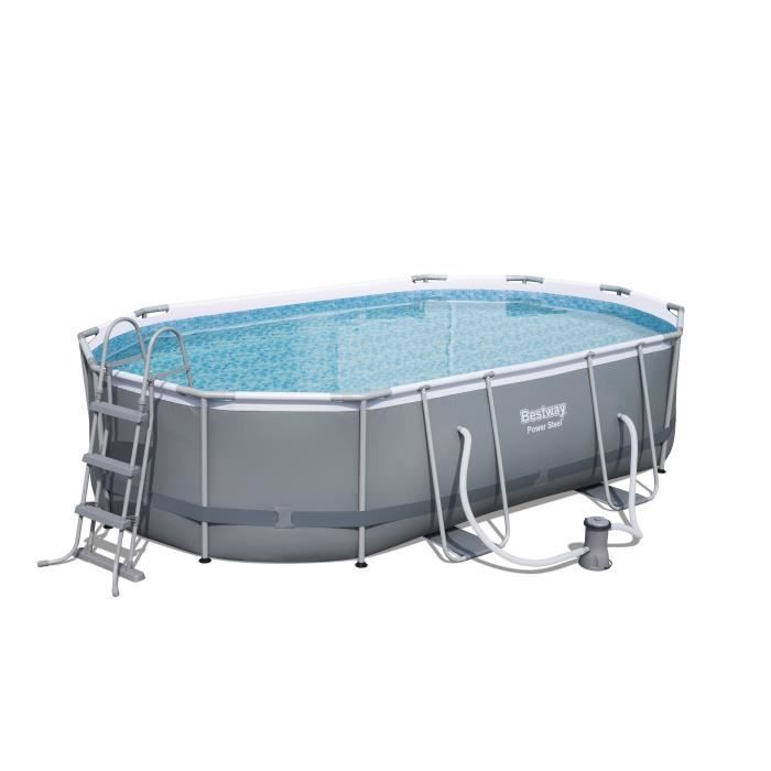 BESTWAY Kit Piscine tubulaire ovale L549 x l274 x H122cm