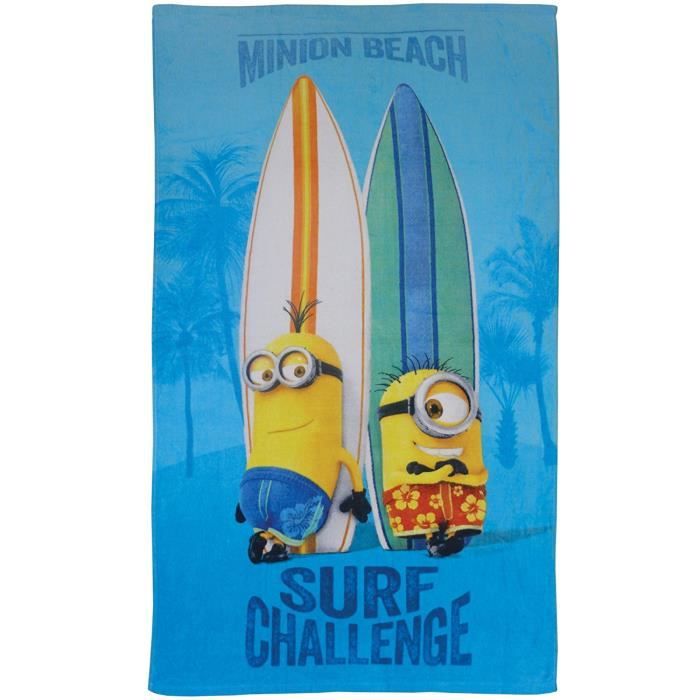 LES MINIONS SURF Drap de plage Coton 70x120cm