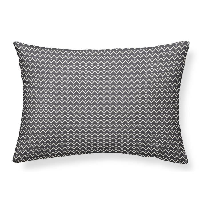 TODAY Coussin en velours Hippie Chic - Motif : zig zag - 30x50 cm - Orange corail