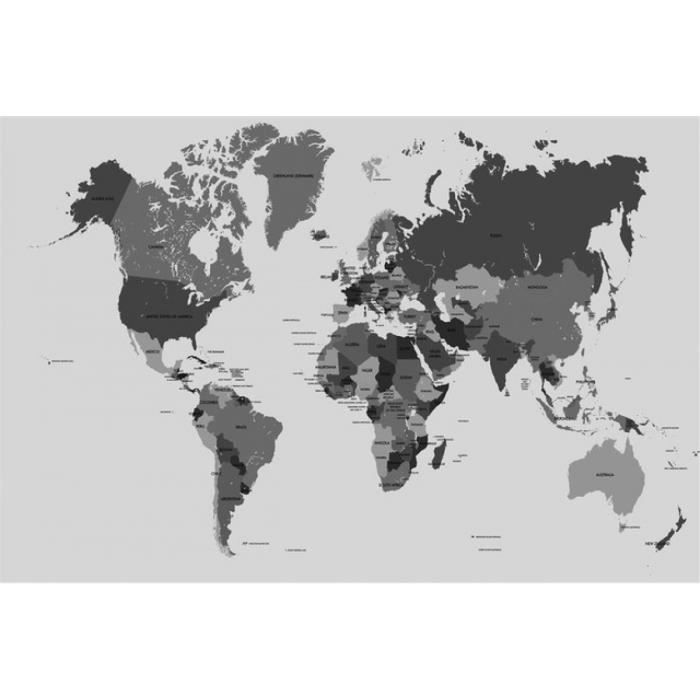 Carte du monde noir et blanc » Vacances - Arts- Guides Voyages