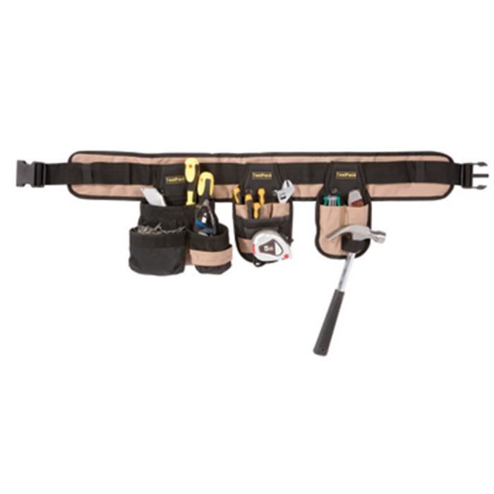 Toolpack Ceinture Porte-outils double anneau 360.055 10 possibilités de stockage