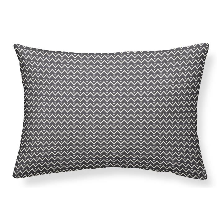 TODAY Coussin en velours Hippie Chic - Motif : zig zag - 30x50 cm - Bleu