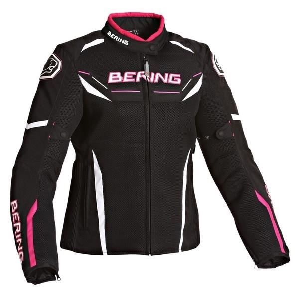 BERING Lady Scream Blouson Moto - Noir - Blanc - Fushia
