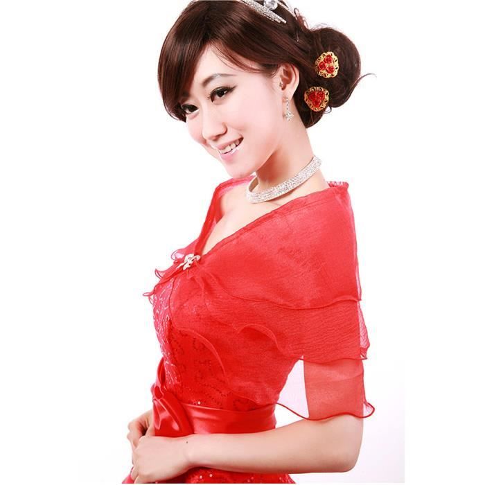 Châle Cocktail Nuptiale Organza En Mariée De Rouge Goushoop®manteau Bolero Shrug Yxp50918645rd Manteau Soirée SzwZpFxqB