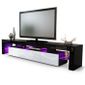 Meuble Tv Bas Armoire Basse Lima V2 En Noir Mat Blanc Haute