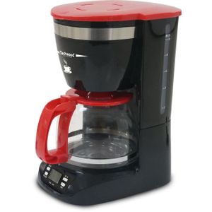 TECHWOOD TCA-995 Cafeti?re filtre programmable - Noir et Rouge