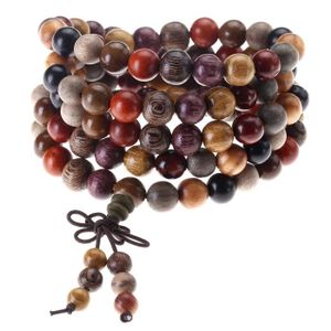 BRACELET , GOURMETTE Bracelet Bouddhiste Tibétain Perles en Bois Nature