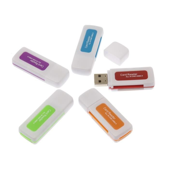 APM LECTEUR DE CARTE USB PANACHE 5 COULEURS