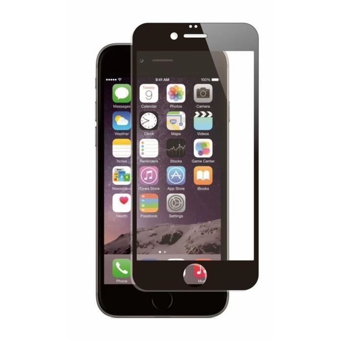 Muvit 1 Verre Trempe 0,33mm Contour Noir Iphone 6/6s