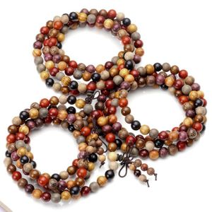 BRACELET , GOURMETTE Bracelet Bouddhiste Tibétain Perles en Bois Nature. \u2039\u203a