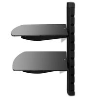 ETAGÈRE MURALE Étagère murale audio/vidéo à 2 tablettes en Verre ETAGÈRE MURALE Étagère murale audio/vidéo à 2 tablettes en Verre