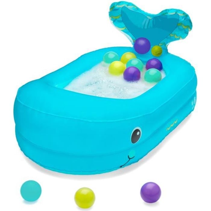 INFANTINO Baignoire Bébé Gonflable Baleine avec Balles de Jeu