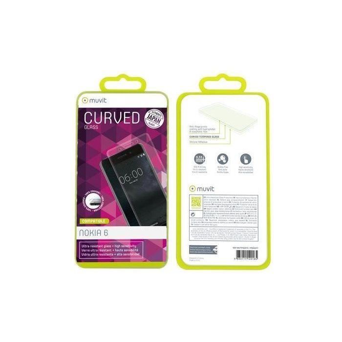 MUVIT Protection verre trempé incurvée - Nokia 6