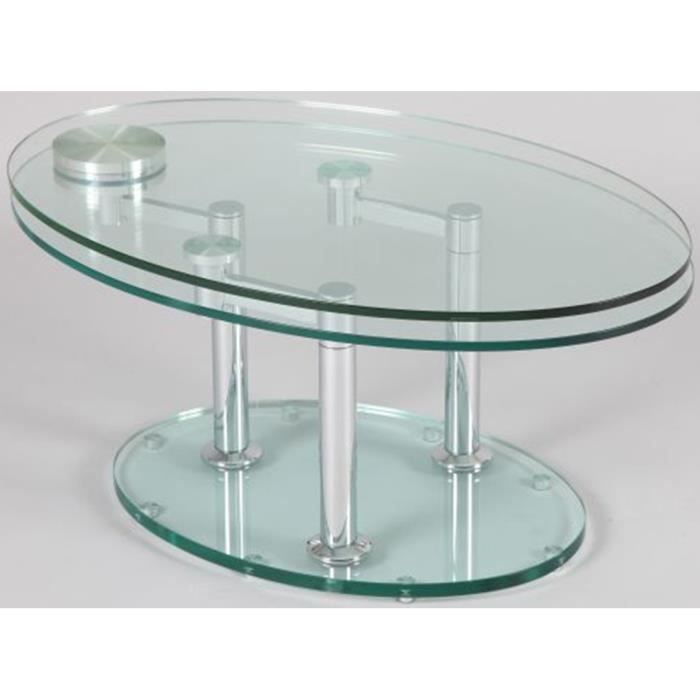 Table basse verre ovale articulée Achat / Vente table basse Table