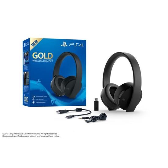 Casque Sans Fil Gold Sony Virtual Surround Sound 71 Pour Ps4