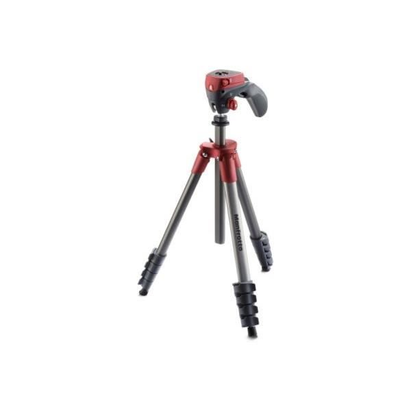 Kit Trépied Compact Action + Rotule Joystick Rouge