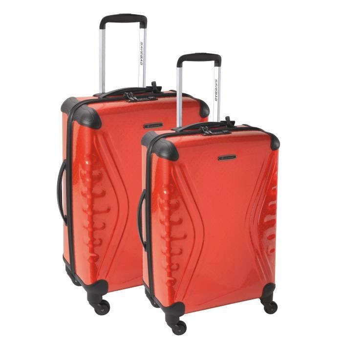 SAVEBAG Set de 2 valises 4 roues CARBOSITE - Rouge