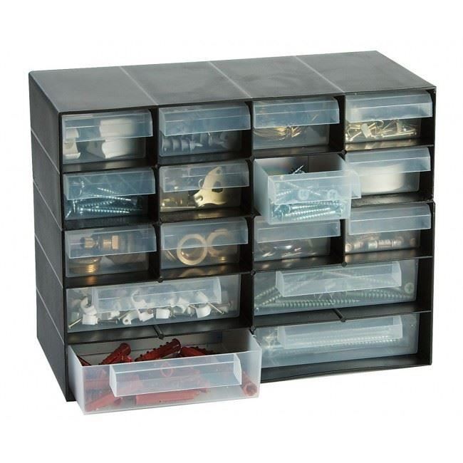 Meuble rangement 16 tiroirs en plastique pour maison garage bricolage loisirs - Achat / Vente ...