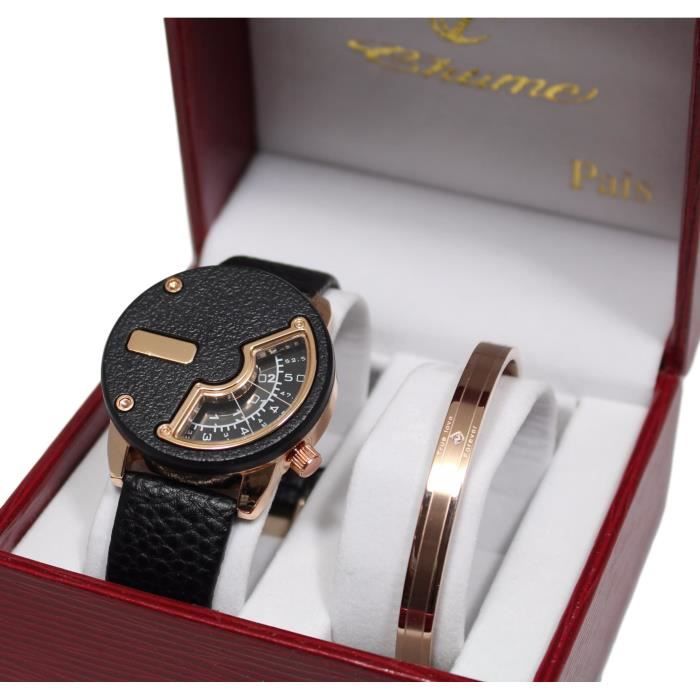 MONTRE FEMME BIJOUX ERNEST GOLD ROSE ET BRACELET JONC CUIVRÉ
