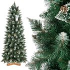 Fairytrees Arbre Sapin Artificiel De Noel Slim 150cm Pin Naturel Blanc Enneige Matiere Pvc Pommes De Pin Vraies Socle En Bois F Achat Vente Sapin Arbre De Noel