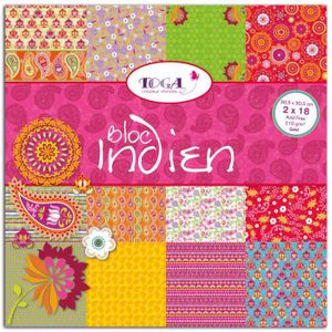 TOGA Lot de 36 feuilles - 30x30 - Indien