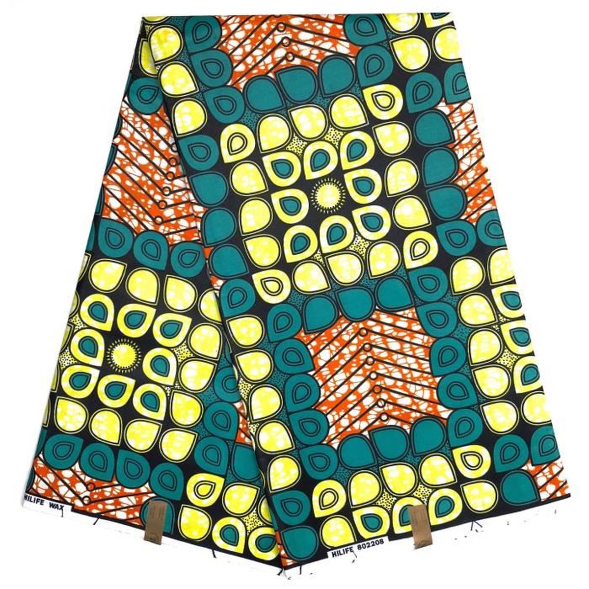 Tissu Wax Africain Imprimé - 6 Yards (5.48m) X 120cm - 100% Coton - Neuf
