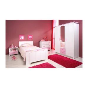 Chambre Fille Blanche et Rose avec armoire 3 portes CANDY - Achat ... Chambre Fille Blanche et Rose avec armoire 3 portes CANDY - Achat ...