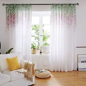 VOILAGE 8523-SHLK' 1 PC Rideaux Voilage VioletGlycine Impr