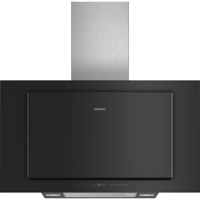 SIEMENS LC97FLV60 Hotte murale-Evacuation / Recyclage-710 m3 air / h max-70 dB max- 5 vitesses-L 90 cm-Noir et verre