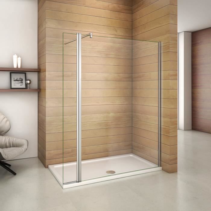 Paroi de douche 100x200cm fixe largeur 70cm avec retour ...