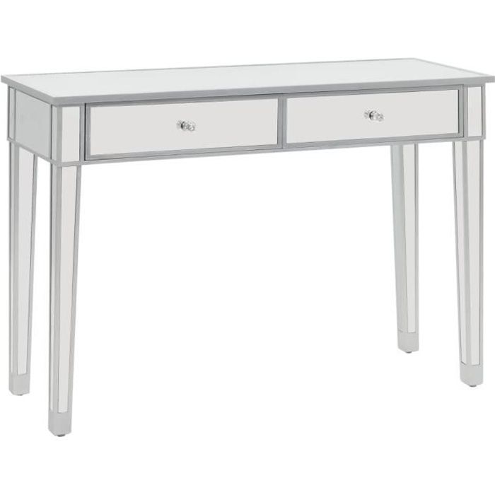 Table Console Miroir Mdf Et Verre 106 5 X 38 X 76 5 Cm Achat