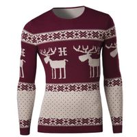 PULL Pull hommes cerf loisirs Rouge PULL Pull hommes cerf loisirs Rouge