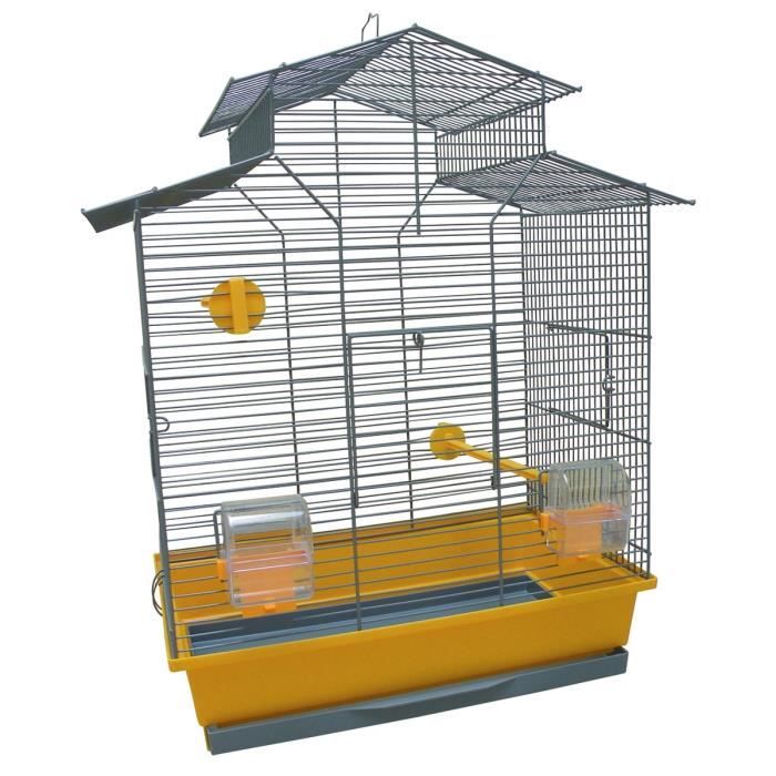 TYROL Cage Carolina équipée 45x28x60cm - Pour oiseau