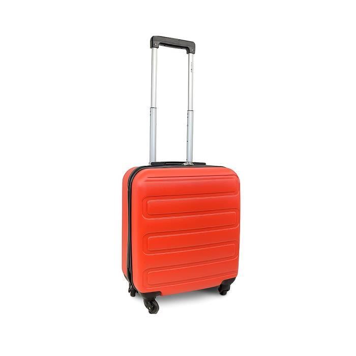 KINSTON Valise Cabine rigide Austin - Coque ABS renforcée - 4 roues à 360° - Rouge