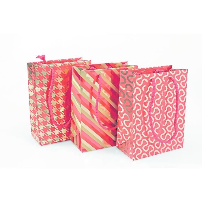 CLAIREFONTAINE Sac moyen format - Sans carton Premium - Motifs assortis - Rouge