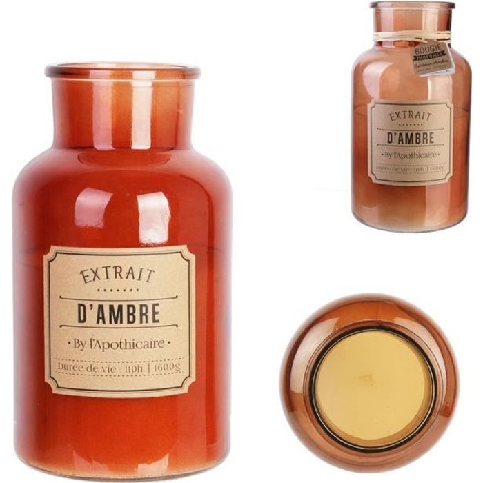 THE CANDLE FACTORY Bougie apothicaire - XL Ambre - D 14.5 X h25.5 cm - Marron