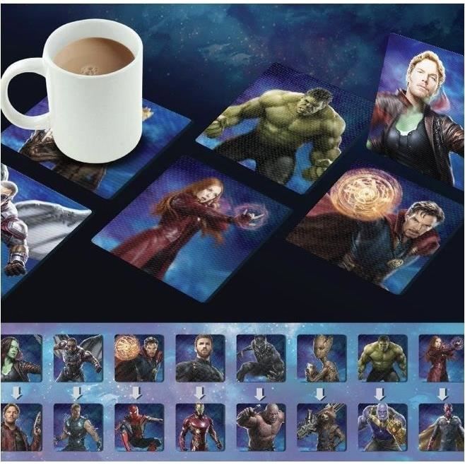 4 Dessous de verre lenticulaires Marvel: Avengers Infinity War