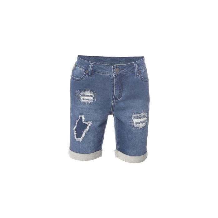 DEELUXE - BULLET Short en Jean Bleu Foncé Avec Déchirures - Garçon