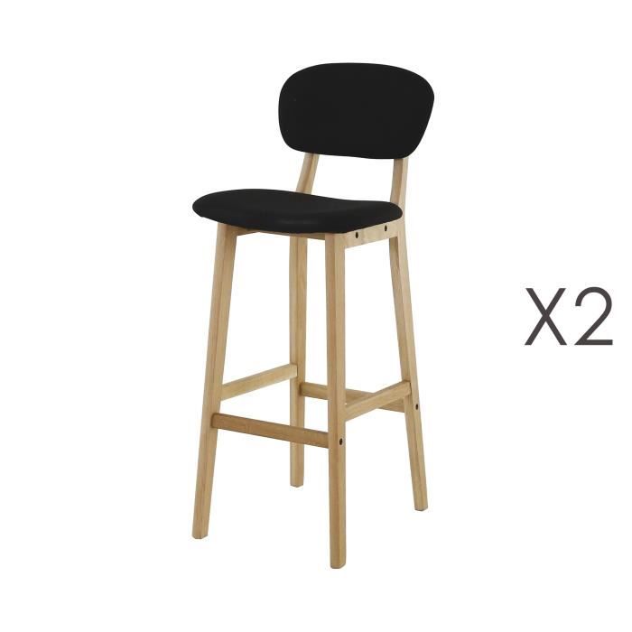 2 Bar Lot Tissu En Chaises De Noir c31TKFlJ