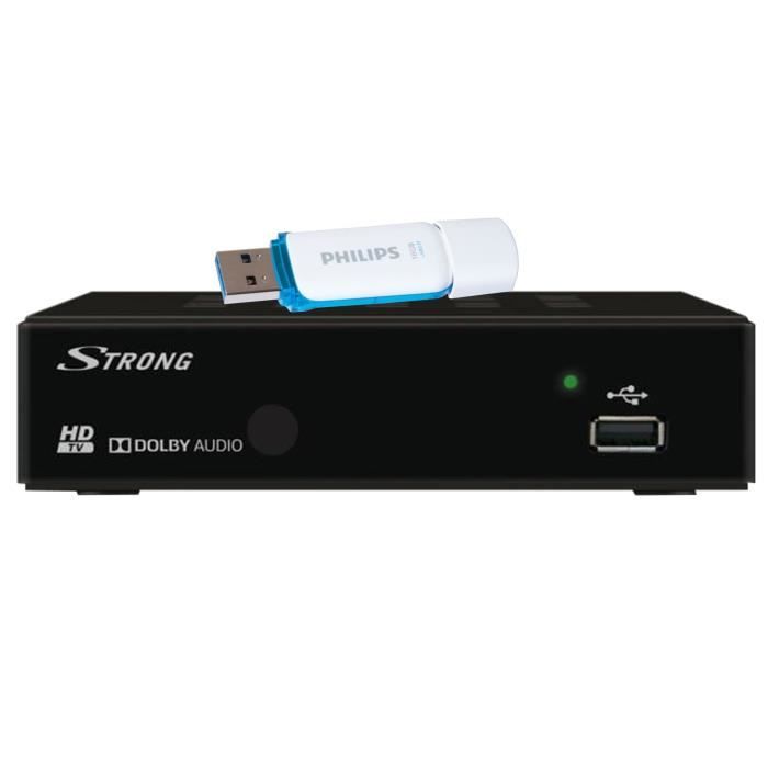 STRONG SRT 8114 Récepteur DVB-T Haute Définition + Philips Clé USB - Snow - USB 2.0 - 16Go
