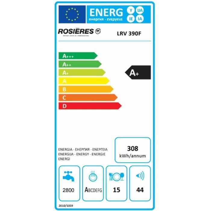  LRV390F - Lave-vaisselle encastrable 15 couverts1