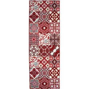 NAZAR Tapis DE Salon DIFFERENTES Couleurs ET Tailles Couloir ET Cuisine Imitation Carreaux DE Ciment Rouge, 50x100cm