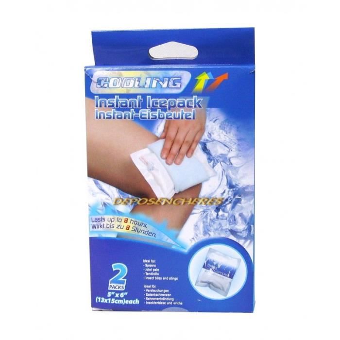 Lot de 2 poches de glace instantanée VITAEASY - Dure jusqu'à 8 heures